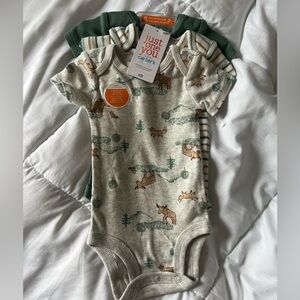 Gerber Woodland Short Sleeve Onesie (3 pack)